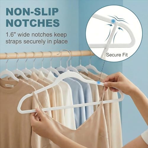 HOUSE DAY Ivory Plastic Hangers 100 Pack, Ultra-Thin Heavy Duty Non-Velvet - Image 6
