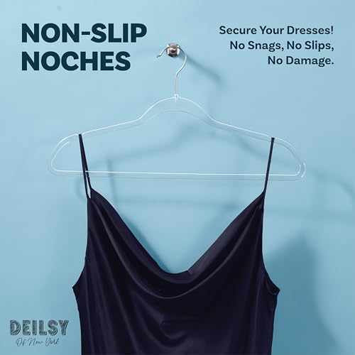 DEILSY™ Clear Thin Hangers with Silver Hook Non-Velvet Hangers 50 Pack - Image 3