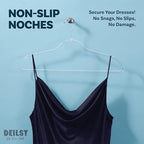 DEILSY™ Clear Thin Hangers with Silver Hook Non-Velvet Hangers 50 Pack - Image 3