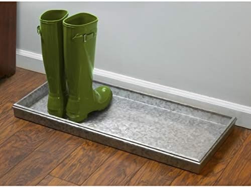 Good Directions Medium Boot Tray, Double Circles Multi-Purpose All Weather Decorative Boot Tray, Shoes, Plants, Garage, Patio Door, Pet Bowls, 30 inch Entry Indoor Shoe Tray, Galvanized Gray - Image 6