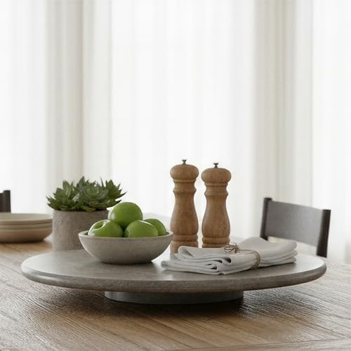 Creative Co-Op Round Marble Lazy Susan, Grey - Image 7