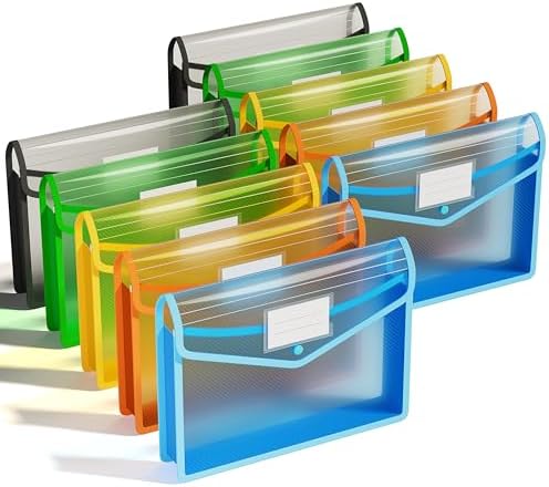ThinkTex Plastic Expanding File Folder, Transparent envelopes with Snap by ThinkTex