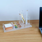 Clear Acrylic Desk Organizer 4-Piece Desk Kit + Free Complimentary Acrylic Ruler, Desktop Organization for Office or Home - Image 2