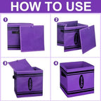 RattanView 6 Pcs 11in Cube Storage Bins Crayon Classroom Cubbies Fabric - Image 3