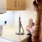 theaoo Heavy-Duty Paper Towel Holder with Tension Arm, Countertop(1,Silver) - Image 5