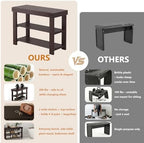 Sweetcrispy 3-Tier Shoe Rack Bench for Entryway, 27 Inches, Brown - Image 6