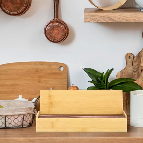Cabilock Wooden Cutlery Box with Lid, Kitchen Chopsticks Box Utensils Drawer Organizer Bamboo Storage Case Countertop Silverware Container for Tableware - Image 6