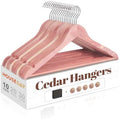HOUSE DAY Cedar Hangers for Closet, Cedar Wood Hangers 10 Pack with Rings by HOUSEDAY