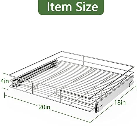 LOVMOR Pull Out Cabinet Organizer 20" W x 18" D, Kitchen Cabinet Pull Out Shelves Slide Out Storage… - Image 3