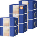 BALEINE 8 Pack Clothes Storage Bags, 16 Gallon Storage Containers with Reinforced Handle, Sturdy Zipper, Closet Organizer for Blanket, Comforter, Pillow, Bedding (Blue, 8 Pack) by BALEINE