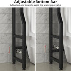 Livilord 3 Tier Over The Toilet Storage Rack with Toilet Paper Holder, Metal Freestanding Bathroom Shelves with 4 Hooks, Over Toilet Storage Shelf for Bathroom Storage, Black - Image 5