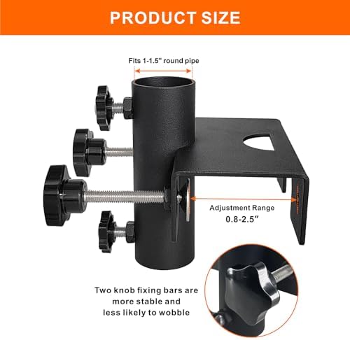 Patio Umbrella Clamp Clip Umbrella Stand Holder, Outdoor Umbrella Mount for Chair, Fence Post, Railing, Bleachers - Image 2