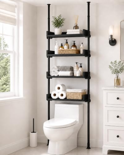 ALLZONE Tension Over The Toilet Storage Cabinet, No-Drill, Fits 92-116 in. by ALLZONE