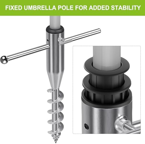 Beach Umbrella Sand Anchor for 1-2" Outdoor Umbrella Poles - Image 4