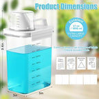 4 Pack Laundry Detergent Dispenser 61oz Plastic Liquid Detergent Dispenser with Label Powder Container & Scent Booster Beads Dispenser Fabric Softener Holder for Laundry Room Organization,Clear - Image 2