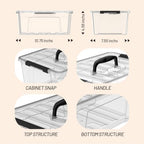 Clear 9-Pack Plastic Storage Bins with Lids, 6 Quart Stackable Containers Organization with Latch Buckle - Image 3