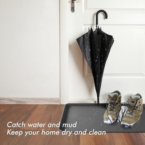 Boot Tray for Entryway Indoor, Heavy Duty Shoe Mat Tray 2 Packs, 23"x15.5" Waterproof Shoe Trays with Raised Edge, Outdoor Multi-Purpose Mat for Boots, Shoes, Garden, Pets - Image 2
