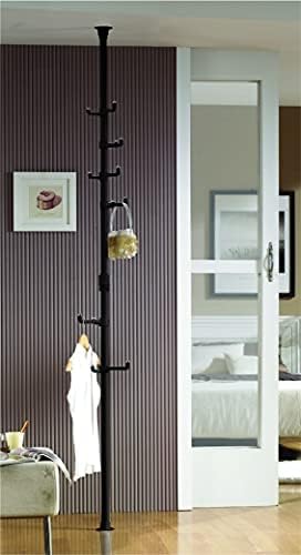 PRINCE HANGER Vertical One-Touch Pole Coat Rack — 6 Independent Rotating Hooks (Black) - Image 2