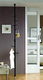 PRINCE HANGER Vertical One-Touch Pole Coat Rack — 6 Independent Rotating Hooks (Black) - Image 2