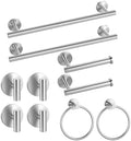 Brushed Nickel Bathroom Hardware Set 10 Pieces, Bathroom Towel Rack Holder Set Wall Mounted, SUS304 Stainless Steel Towel Bar Set - 16 Inch Towel Bar, Toilet Paper Holder, Towel Hooks, Towel Ring by bkJasmine