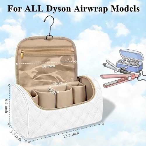 Mancro Padded Travel Case Compatible with Dyson Airwrap, White - Image 2