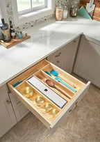 Rev-A-Shelf Trim-to-Custom-Fit Wooden Silverware Drawer Divider Organizer - Image 5