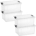 Superio 1.85 Quart Clear Plastic Storage Boxes with Lids, Stackable Organizer Containers, BPA-Free Storage Bins for Home, Office, School & Dorm, 4 Pack by Superio