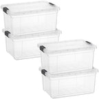 Superio 1.85 Quart Clear Plastic Storage Boxes with Lids, Stackable Organizer Containers, BPA-Free Storage Bins for Home, Office, School & Dorm, 4 Pack by Superio