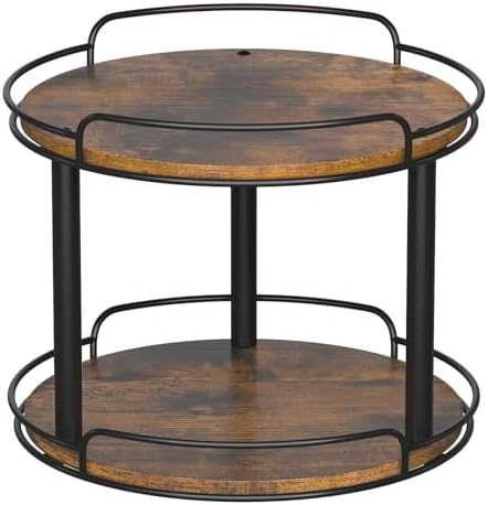 LAMU 12'' Wood Lazy Susan Turntable Organizer for Cabinet, 2 Tier Lazy Susan Spice Rack Organizer for Kitchen, Table Top, Countertop, Pantry, Bathroom by YourHome-OrganizationHelper