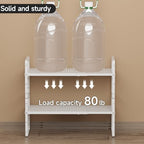 2Pcs Expandable Cabinet Countertop Shelves, 16.5"~27''L, White - Image 3