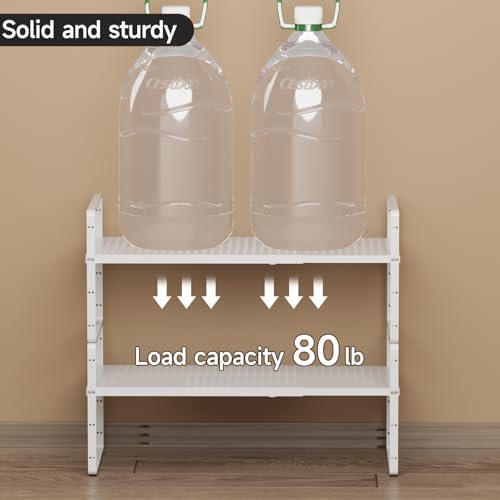 2Pcs Expandable Cabinet Shelf Organizers, 16.5"~27''L, Black - Image 3