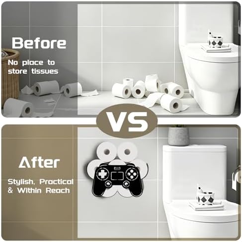 Game Toilet Paper Holder Wall Mount/Stand for Extra 8 Rolls - Image 5