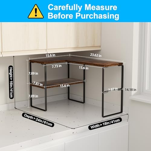 Golener Kitchen Counter Organizer, Countertop Shelf, Adjustable, Stackable - Image 2