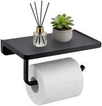 TRUSTMI Toilet Paper Holder with Shelf & Phone Stand, Matte Black by TRUSTMI