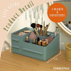 CHANCETSUI Makeup Organizer With Drawer For Vanity: Cosmetics Organizers Storage - Holder For Lipstick Nail Polish Eyeshadow Brush - Image 4