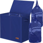 Simple Houseware Double Laundry Hamper with Lid & Removable Bags, Dark Blue by SimpleHouseware