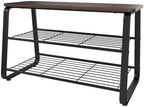 ClosetMaid 3-Tier Shoe Rack Bench - Metal Frame, Wire Shelves, Wood Seat - Entryway, Hallway, Living Room, Mudroom Organizer - Modern Walnut Finish - Image 6