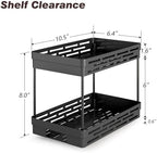 Pull Out Spice Rack Organizer for Cabinet, 2 Pack Widen Slide Out Spice Racks Organizer, Spice Cabinet Organizers, Cabinet Size Need:12'' Highx11'' Deepx6.75'' Wide,Hold 15 Spice Jar Each Tier-2Tier - Image 4