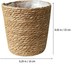 FOMIYES Home Decor Woven Straw Flower Pot Seagrass Planters Basket Garden Plant Pot Containers Wicker Rattan Vase Sundries Organizer Storage Bins for Indoor Outdoor Plants Vintage Decor - Image 2