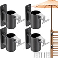 Deck Railing Umbrella Holder, Flat Mount Stand for 1-2" Poles by Lifeswell
