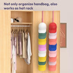 SWTYMIKI Over the Door Purse Organizer - 2 Packs Wall Mounted Purse Rack with 8 Hooks Design, Hanging Handbag Organizer Storage Holds up to 16 Bags, Bag Rack for Closet, Door(Pink) - Image 6