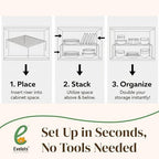 Evelots Kitchen Cabinet Wire Shelf Organizer/Rack - 4 Pack Sturdy Metal Shelf Risers - Double Your Counter Space - Great for Kitchen, Freezer, Pantry and Bathroom - Rustproof - Black - Image 5
