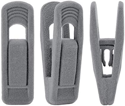 Velvet Hangers Clips, Pants Hangers Velvet Clips(60pc, Grey) by Trgowaul