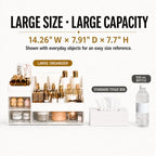 Extra Large Makeup Organizer for Vanity, 3 Drawers and Brush Holder, Countertop Cosmetic Storage for Skincare and Perfume, Thick ABS Bathroom Counter Organizer,Cream Clear - Image 2