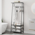 Jojoka 4-in-1 Entryway Coat Rack Hall Tree with Bench & Shoe Rack, Freestanding Storage for Hooks, 3-Tier Shoe Cabinet, Hanging Rod for Hallway, Front Door, Mudroom - Image 3