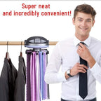Motorized Tie Rack Closet Organizer, Holds & Displays Up to 50 Ties + 4 Belts, Automatic Rotation Operates with Batteries. Revolving Neckties On Rod, Great Gift Idea for Fathers Day - Image 6