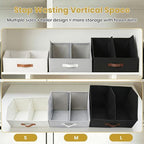 Closet Organizers Storage, Medium Collapsible Bin 6pc, Dark Gray - Image 6