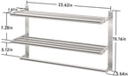 Bethom Bathroom Towel Rack with Bars, 24 Inch Towel Shelf, Brushed Nickel - Image 4