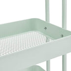 Amazon Basics 3-Tier Metal Rolling Utility Cart, Storage Organizer, Multi-Functional Kitchen Island Cart, Portable Shelving Unit with Caster Wheels, Mint Green - Image 7