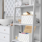 Jorkol 2 PCS White Tampon Holder for Bathroom Decor, Feminine Product Organizer with Lid, Shark Week Tampon Storage, Wood Pad and Tampon Organizer for Toilet Organizer, Bathroom Accessories Box - Image 3